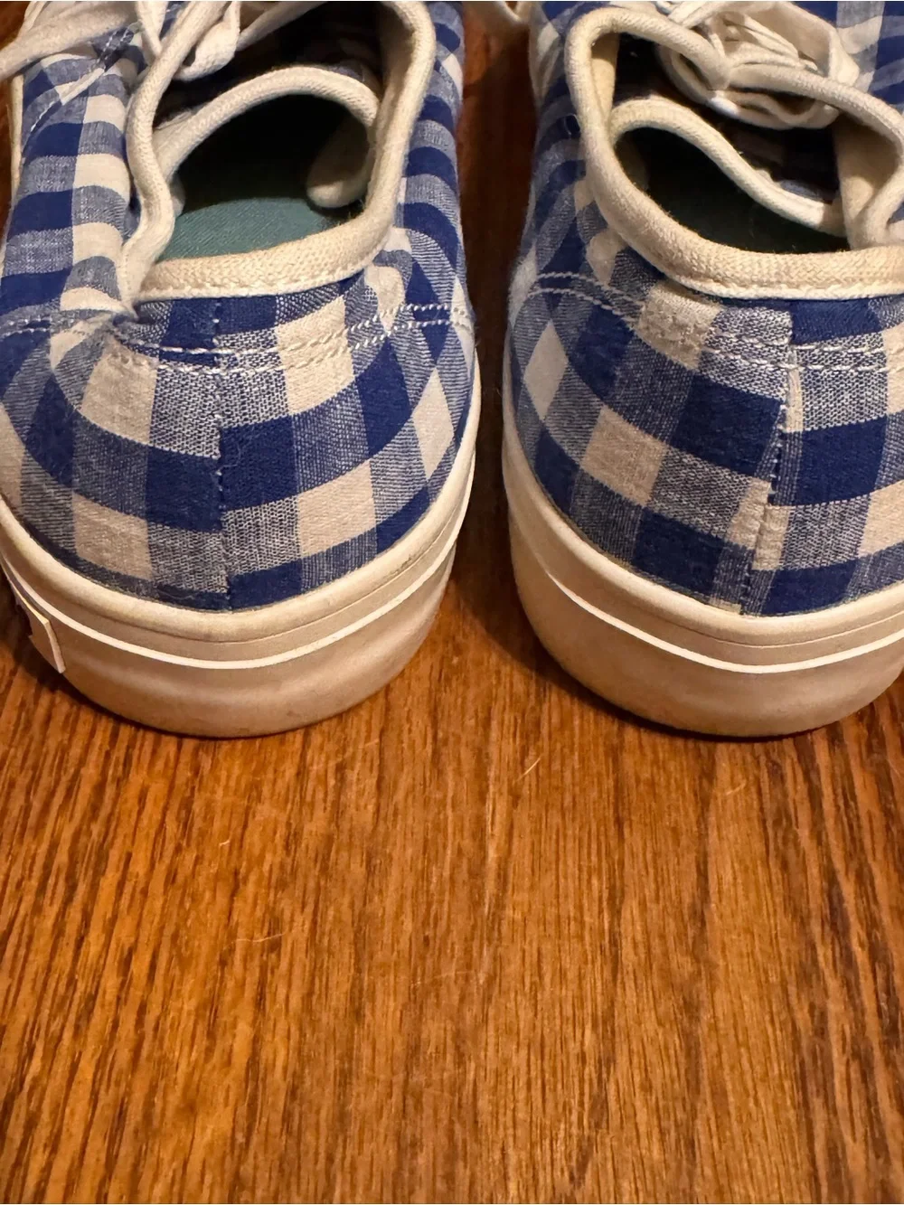 SeaVees / J Crew Blue and White Gingham Lace-Up Sneakers